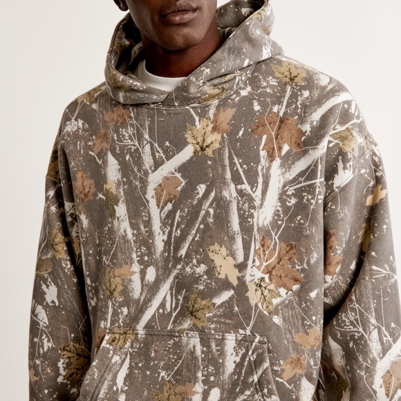 Abercrombie & Fitch Oversized Camouflage Essential Popover Hoodie - Picture 2 of 6